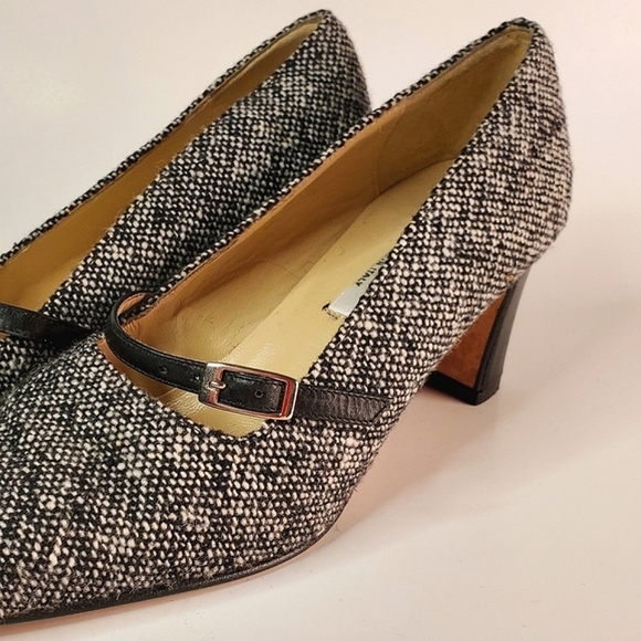 Tweed Vintage Talbots Office Heels with Buckled Leather Band - Picture 8 of 15